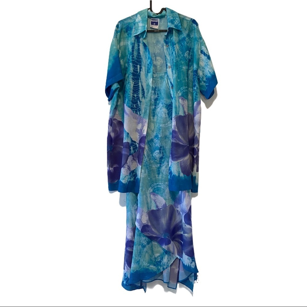 Aqua suit by Gruppo La Perla  flowly slip dress